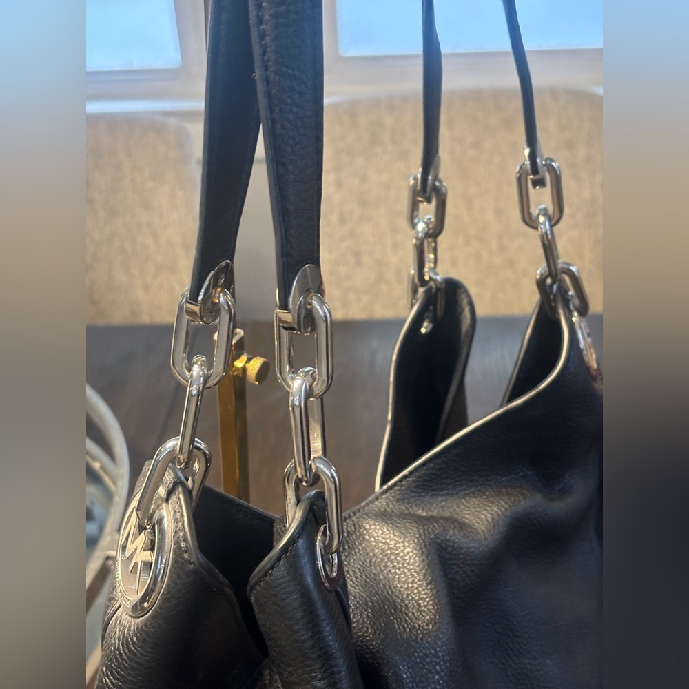 Michael Kors Black Leather Tote Bag - Picture 4 of 9